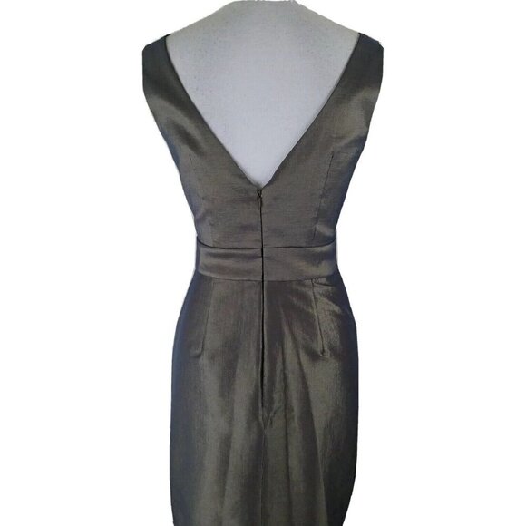 Max And Cleo ~Woman Size 4~Silver/Gold Cocktail/Party Dress Sleeveless Stretch. - Picture 6 of 10